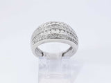 1.10 Cttw Diamond & 14k White Gold Five-row Ring 6.2 Grams Size 6.5 Fw0925pordu