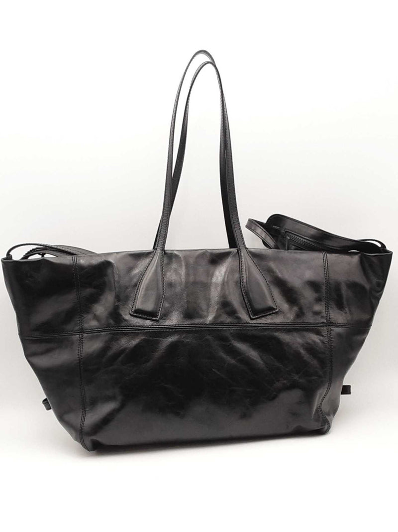 Balmain Track Shiny Leather Black Tote Bag Sd0725rzxsa