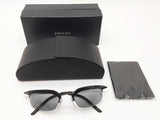 Prada Sprb50 Rectangular Metal Black Frames Gray Lens Sunglasses Do0326lcrde