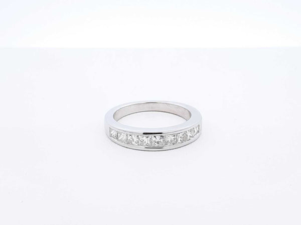 1.71 Cttw Diamond & 14k White Gold Channel Ring 4.7 Grams Size 7 Fw0925iwzdu
