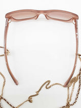 Chanel 5553-a Pinky Beige Rectangle Sunglasses With Chains Eb0426exzde