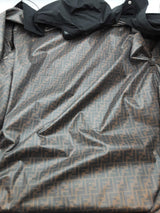 Fendi Roma Black Windbreaker Long Coat Jacket Do0326wxzde