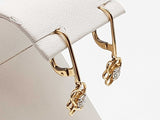 0.45 Cttw Lab Grown Diamonds 14k Yellow Gold 2.7g Flower Solitaire Clasp Earrings Do0525wirde