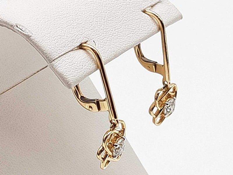 0.45 Cttw Lab Grown Diamonds 14k Yellow Gold 2.7g Flower Solitaire Clasp Earrings Do0525wirde