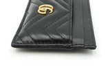 Gucci Gg Marmont Chevron Quilted Black Leather Card Case Wallet Eb0826lxzdu