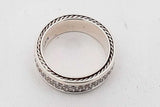 David Yurman Streamline Pave Diamond Two Row 925 Band Ring 9g Sz 8.5 Eb0926rcrsa