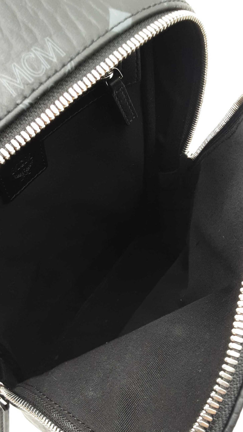 Mcm Klassic Small Sling Bag In Black Visetos Coated Canvas Fw0925wwxdu