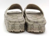 Gucci Interlocking G Logo Rubber Slides Beige Size 40 Aa1026lrzsa