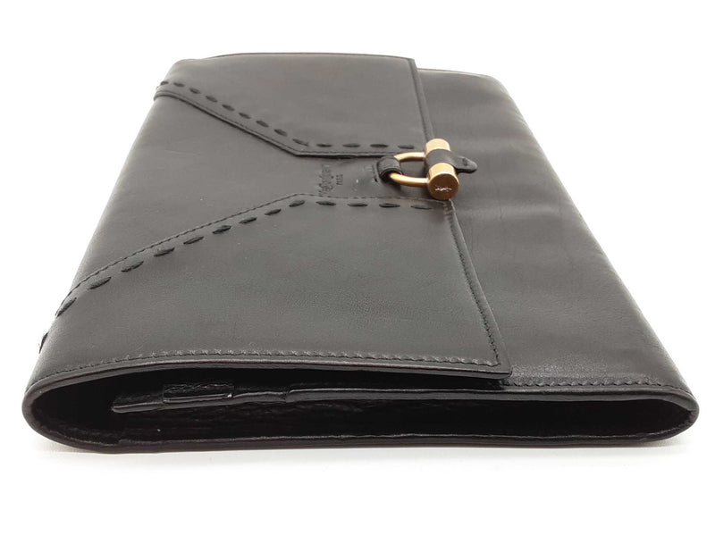 Yves Saint Laurent Ysl Black Leather Travel Wallet Clutch Do1025lorde