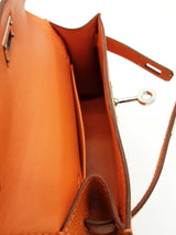 Hermes Sac Kelly Ii Sellier Mini Orange Epsom Palladium Shoulder Bag Do0425lsrxzde