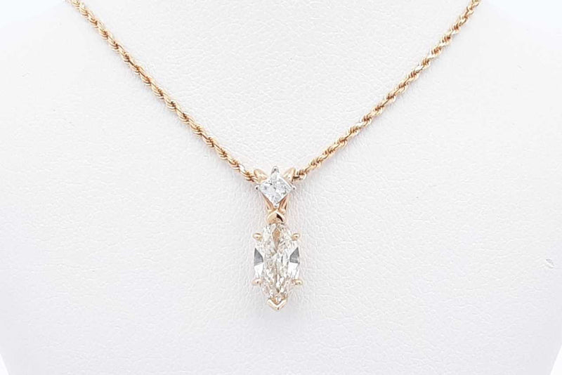 Approx. 1.0ctw Diamond Pendant Necklace 14k Yellow Gold 4g 18 Inch Eb0125loxzsa