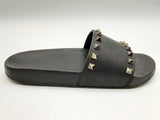 Valentino Garavani Rockstud Black Rubber Slides Size Eu 39 Do1124lxzde