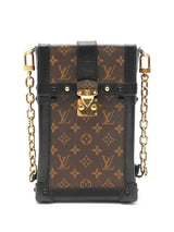 Louis Vuitton Vertical Trunk In Monogram Coated Canvas & Black Leather Fw0726rxzdu