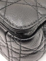 Christian Dior Caro Large Shoulder Bag In Black Quilted Calfskin Fw1225lxzxdu