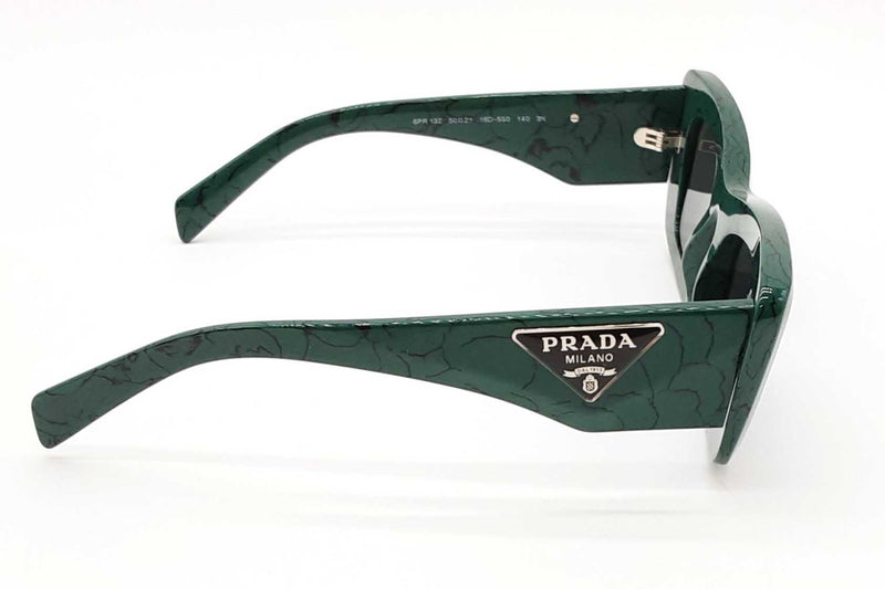 Prada Spr 13z Cat Eye Green Marble Sunglasses Eb1225cxde