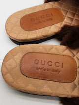 Gucci Lawrence Faux Fur Mules Size 10 Eb1225oxzde