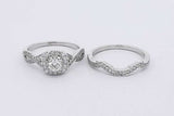 1.17cttw Diamond 14k White Gold Wedding Set 6.5 Grams Size 8 Eb0526cxzsa