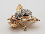 1.25 Cttw Diamonds 14k Two Tone Gold 8.3g Bee Pin Pendant Do0425irxde