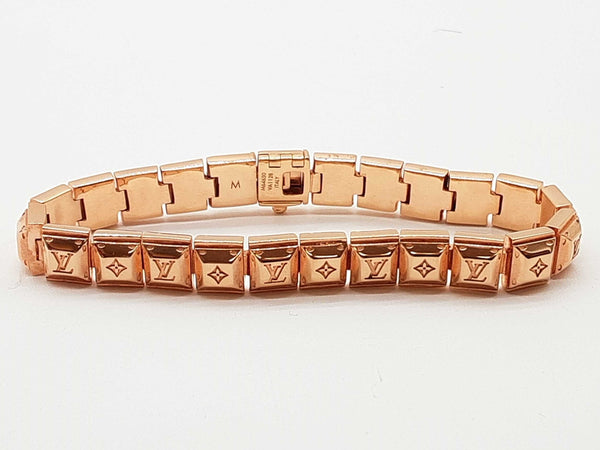 Louis Vuitton Nanogram Rose Goldtone Metal Tennis Bracelet 7in Do1025orxde