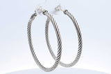 David Yurman 925 Sterling Silver Cable Classics Hoop Earrings 13.2g Eb1124lxzdu