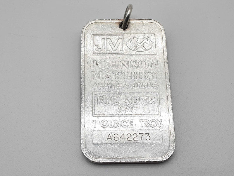 Johnson Matthey Jm 0.999 Silver 31.8g Bar Pendant Do0225oxde