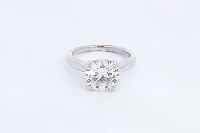 Lab Grown Round Diamond 3.25ctw Ring In 14k White Gold 4.6g Eb0222crxzsa