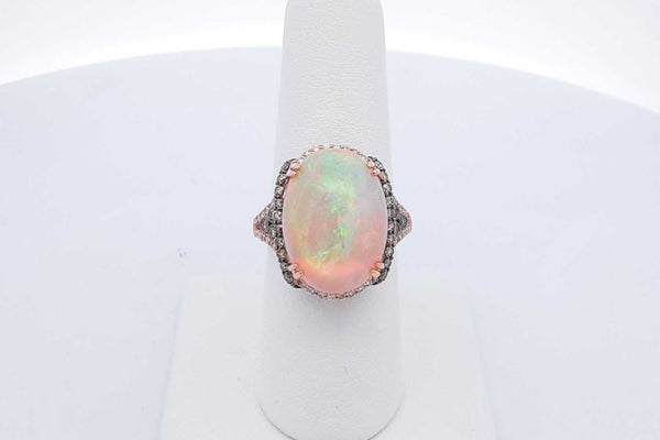 Levian Opal & Diamond Ring In 14k Rose Gold 9.1 Grams Size 7 Eb0924loxzdu