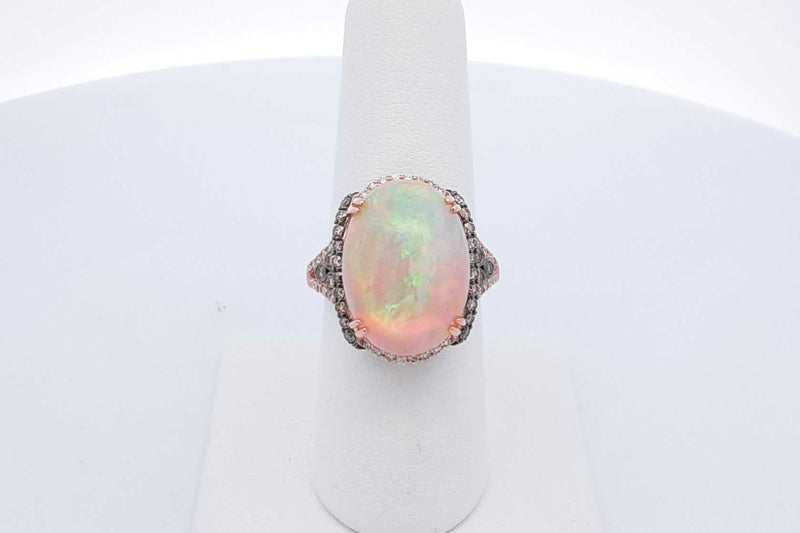 Levian Opal & Diamond Ring In 14k Rose Gold 9.1 Grams Size 7 Eb0924loxzdu