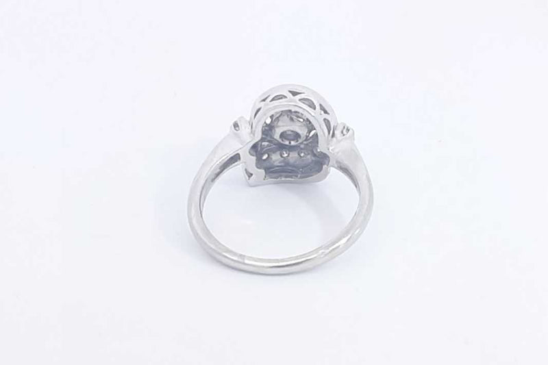 Approx. 0.44ctw Diamond Ring In 14k White Gold 4.1 Grams Size 5.5 Eb1224oorsa