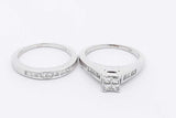1.15cttw Diamond Wedding Set In 14k White Gold 6.3 Grams Size 7 Eb0126wcrsa