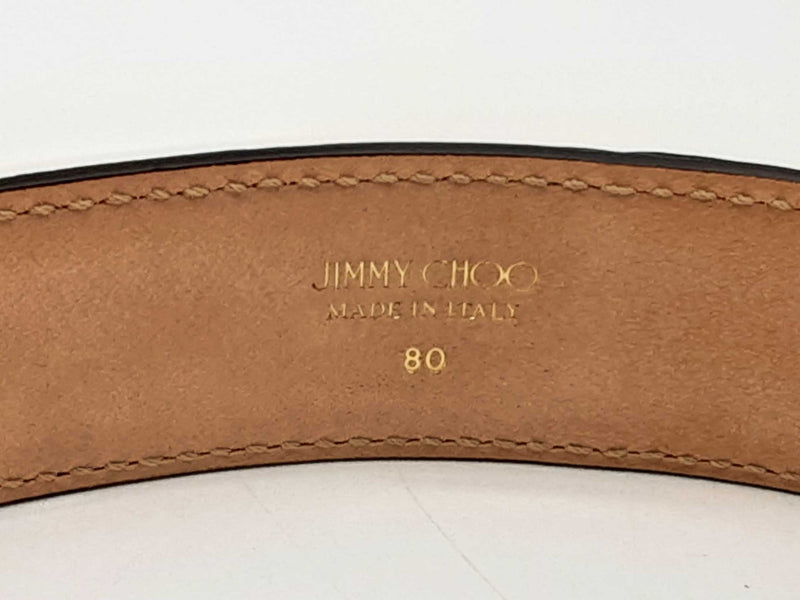 Jimmy Choo Felisa Monogram Caramel Brown Leather Belt Size 80 Cm Do1124rxde