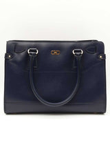 Salvatore Ferragamo Briana Navy Blue Leather Tote Bag Eb1125oxzdu