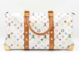 Louis Vuitton X Takashi Murakami Keepall 45 In White Multicolor Monogram Coated Canvas Fw0726lcrxdu