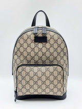 Gucci Gg Supreme Coated Canvas & Leather Backpack Fw1224prxdu