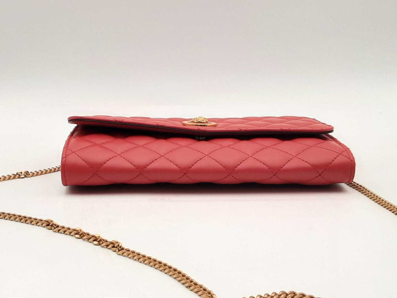 Versace Quilted Medusa Wallet On Chain Red Aa0125orzsa