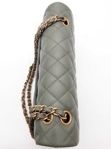 Chanel Classic Double Flap Green Quilted Caviar Leather Bag Do0625crxzde