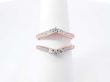 0.24 Cttw Diamond & 14k Rose Gold Chevron Ring Enhancer 4.2g Size 7 Fw0926wlrdu