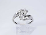 0.26 Cttw Diamond & 14k White Gold Swirl Ring 4 Grams Size 11 Fw0925lczdu9