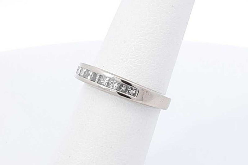 0.18ctw Diamond Ring In 14k White Gold 3.5 Grams Size 5.5 Eb0625loxdu