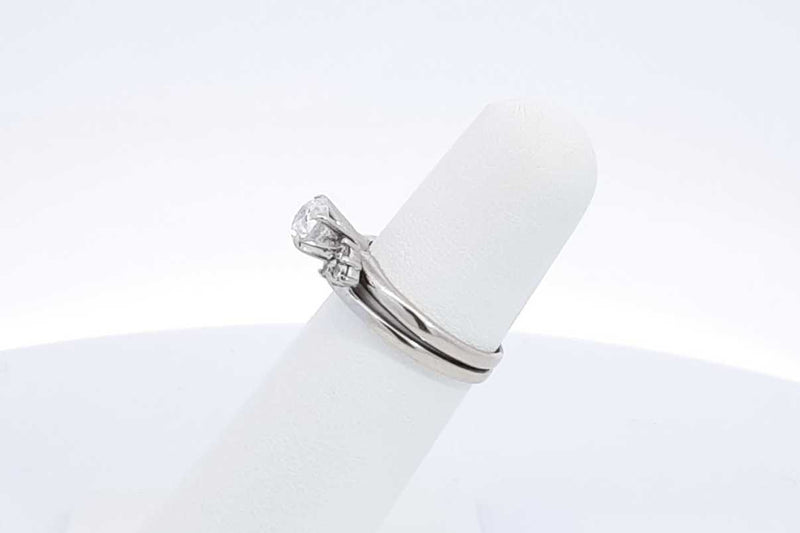 Approx. 0.6ctw Diamond Ring In 14k White Gold 3.6 Grams Size 5 Eb1224pxzdu