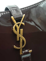 Yves Saint Laurent Le 5 À 7 Hobo Bag In Chocolate Patent Leather Fw0426pzxdu