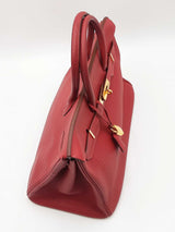Hermès Birkin 35 Handbag In Rubis Red Clemence Leather 2009 Fw1026crxzdu