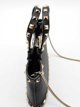 Valentino Garavani Rockstud Mini Black Leather Shopping Tote Bag Eb0326rxzde