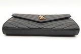 Yves Saint Laurent Matelasse Chevron Quilted Wallet With Chain Eb0726orxsa