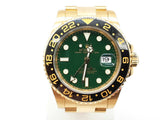 Rolex 40 Gmt-master Ii Green Dial Black Bezel 18k Yg Oyster Watch Do1125wsxzxde