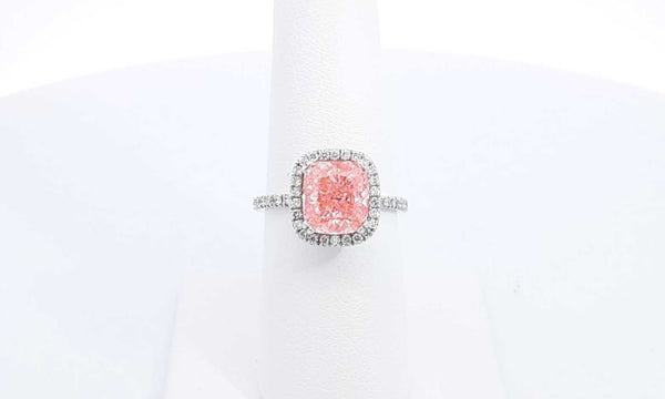 14k White Gold 3.06ctw Lab Grown Pink Diamond Ring Size 7 Ebpoxzdu 144010026769