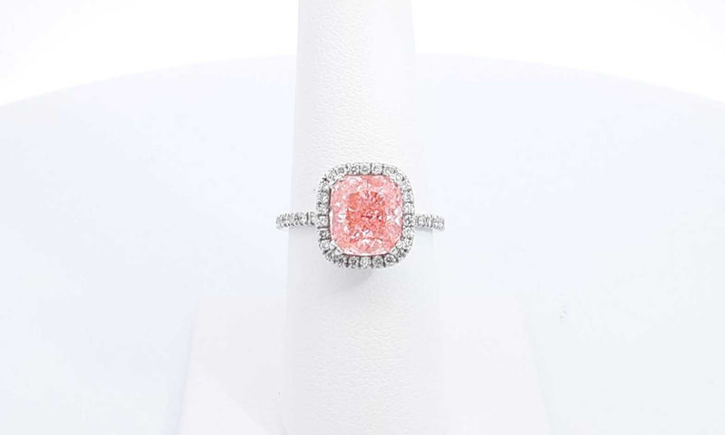 14k White Gold 3.06ctw Lab Grown Pink Diamond Ring Size 7 Ebpoxzdu 144010026769