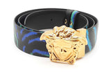 Versace Medusa Leather Reversible Belt Gold Tone Buckle Size 100/40 Eb0226lxzde