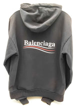 Balenciaga Campaign Logo Navy Blue Cotton Pullover Hoodie Size Xs Do0325oxzde