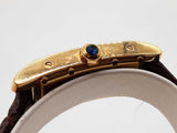 Cartier Tank Americaine 8012905 24 18k Yg Leather Band Quartz Watch Do0325prxzde